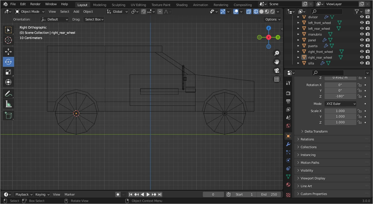 Low poly car made in Blender for RanRoad